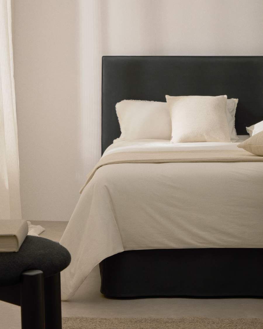 Llit desenfundable Jaira de lli i cotó gris antracita per a matalàs de 180 x 200 cm FSC Mix Credit