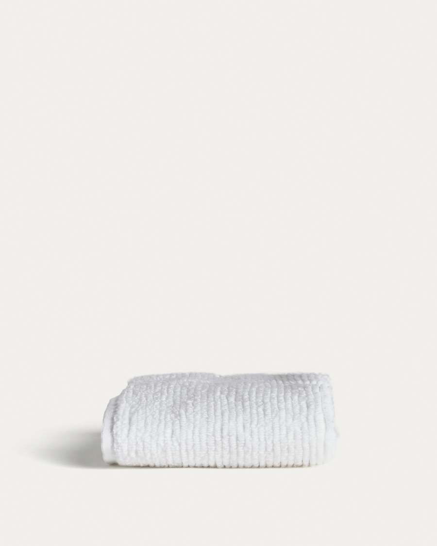 Olvira toilethanddoek van 100% wit katoen in jacquard 30 x 50 cm