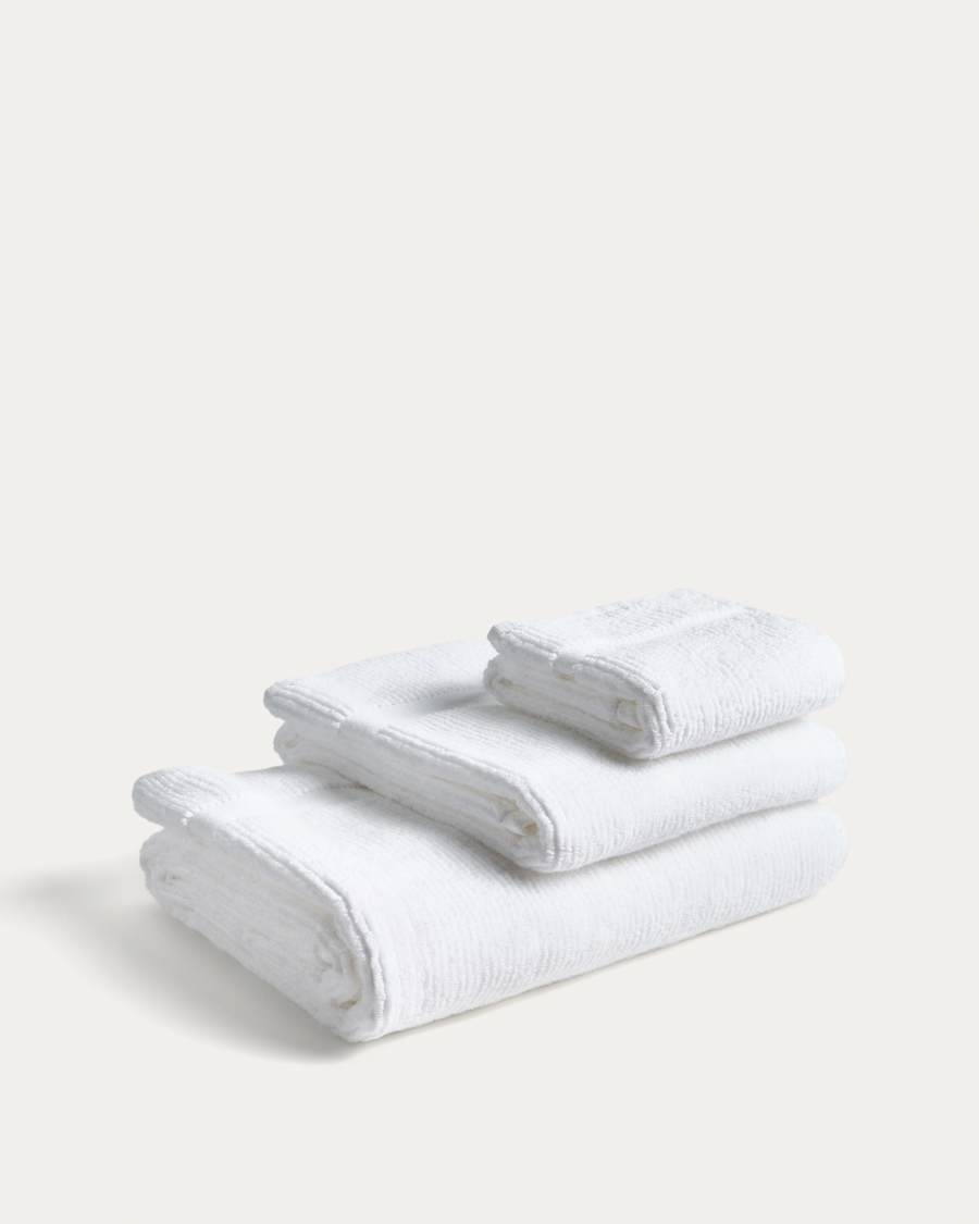 Olvira toilethanddoek van 100% wit katoen in jacquard 30 x 50 cm