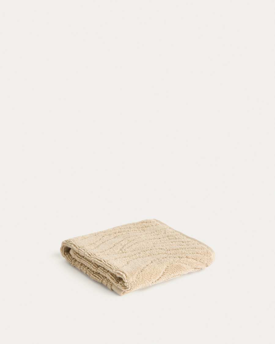 Asciugamano ospite Dalira 100% cotone jacquard zebrato beige 30 x 50 cm