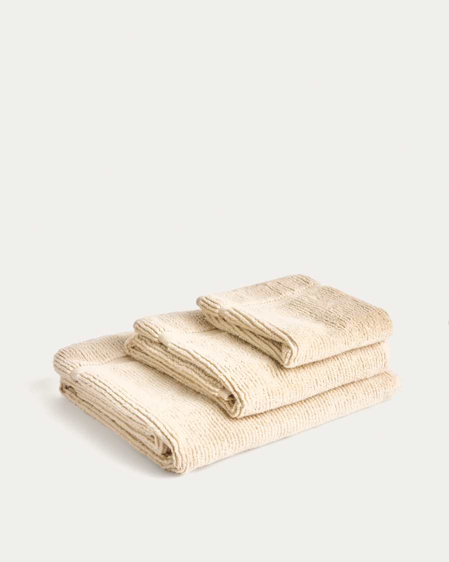 Tovallola de bany Olvira 100% cotó jacquard beix 70x140 cm
