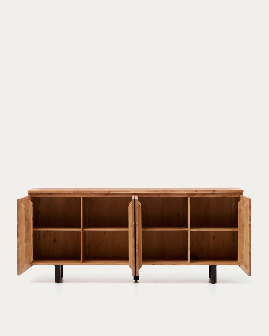 Uxue 4-door sideboard in solid acacia wood with bleached finish 200 x 88cm
