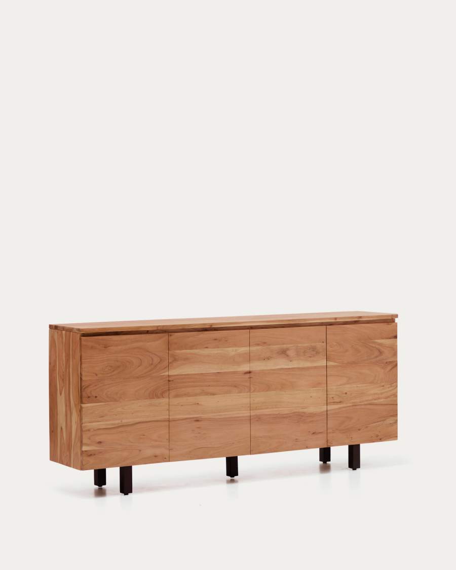 Uxue 4-door sideboard in solid acacia wood with bleached finish 200 x 88cm