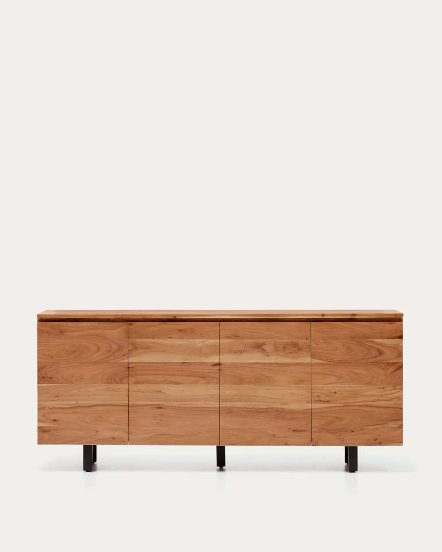 Uxue 4-door sideboard in solid acacia wood with bleached finish 200 x 88cm