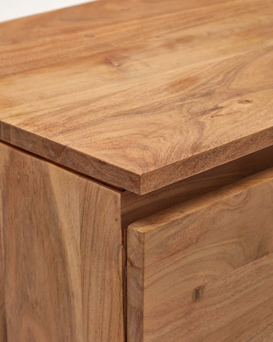 Aparador Uxue 3 portes de fusta massissa d'acàcia amb acabat blanquejat 150x8 cm