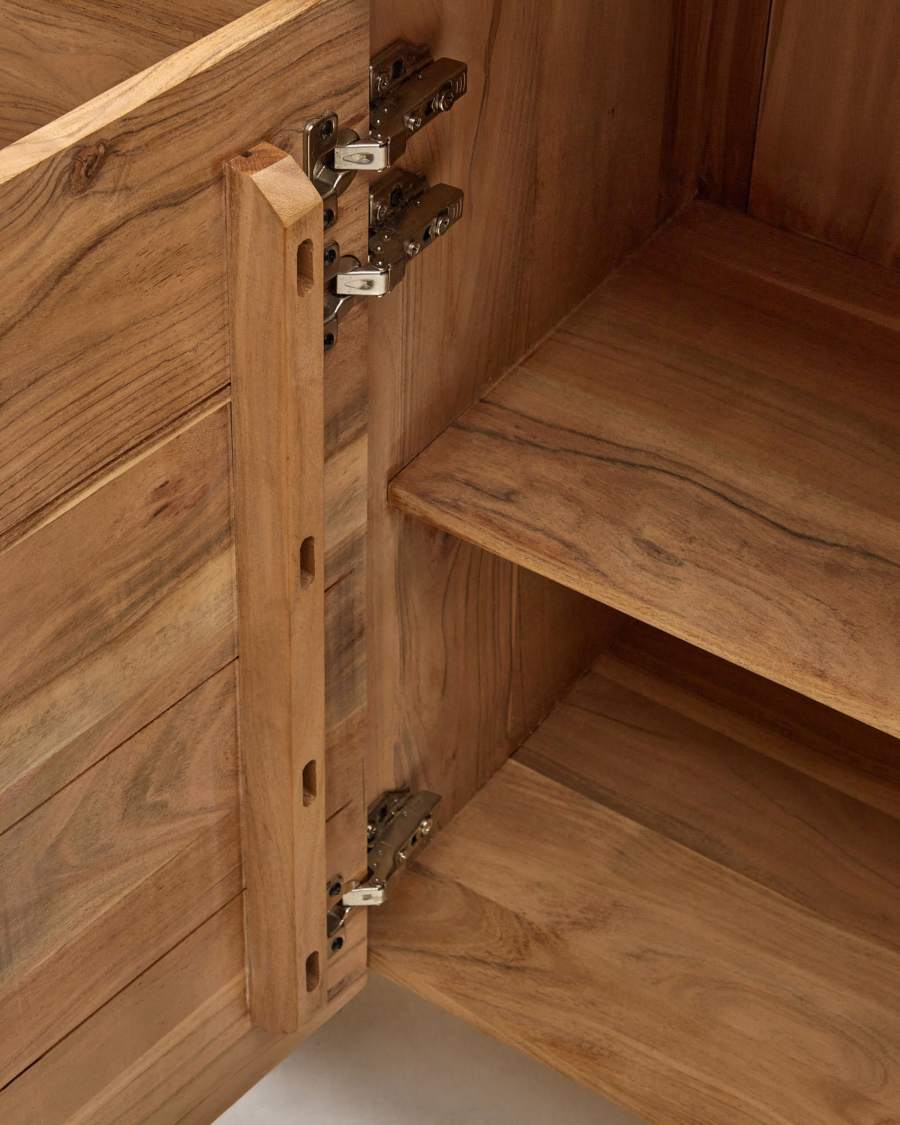 Uxue 4-door sideboard in solid acacia wood with bleached finish 200 x 88cm