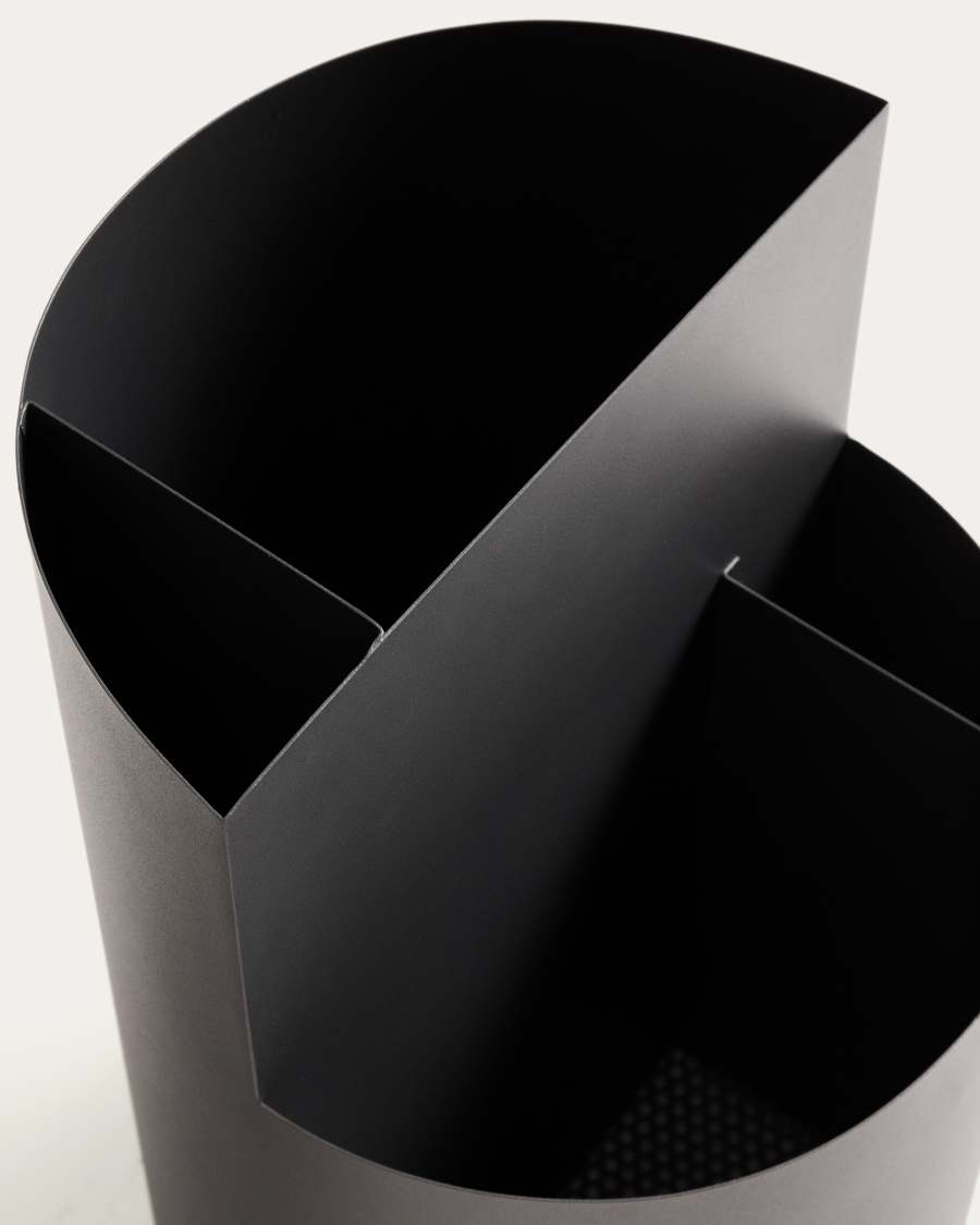 Grand porte-parapluie Atin en métal gris foncé