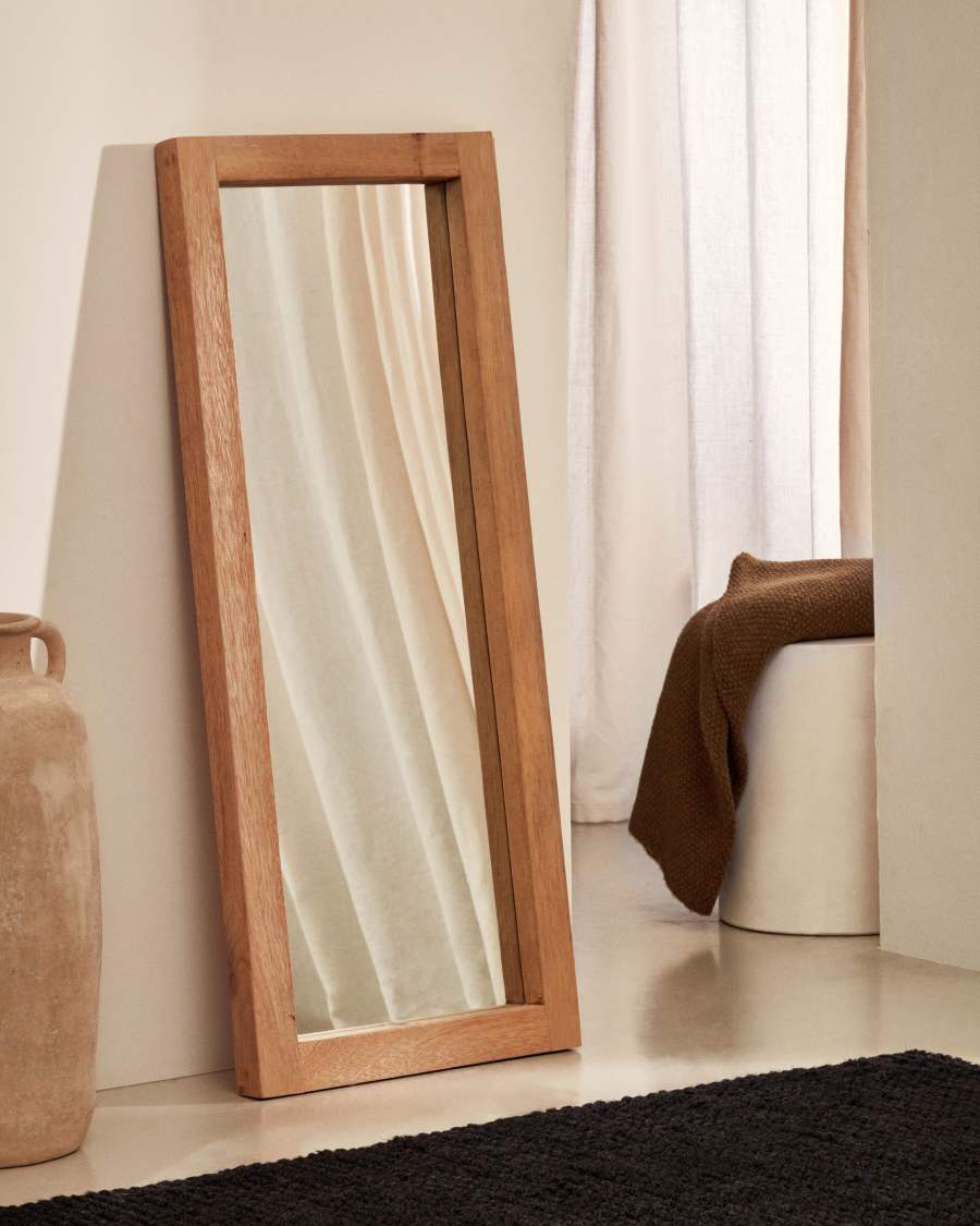 Maden wooden mirror with a natural finish 50 x 120 cm