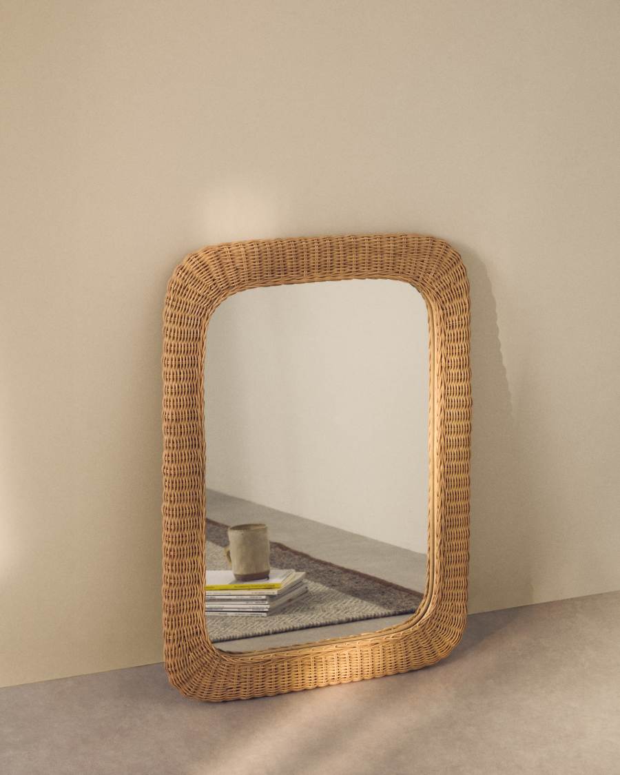 Miroir en rotin Zilna 58 x 79 cm