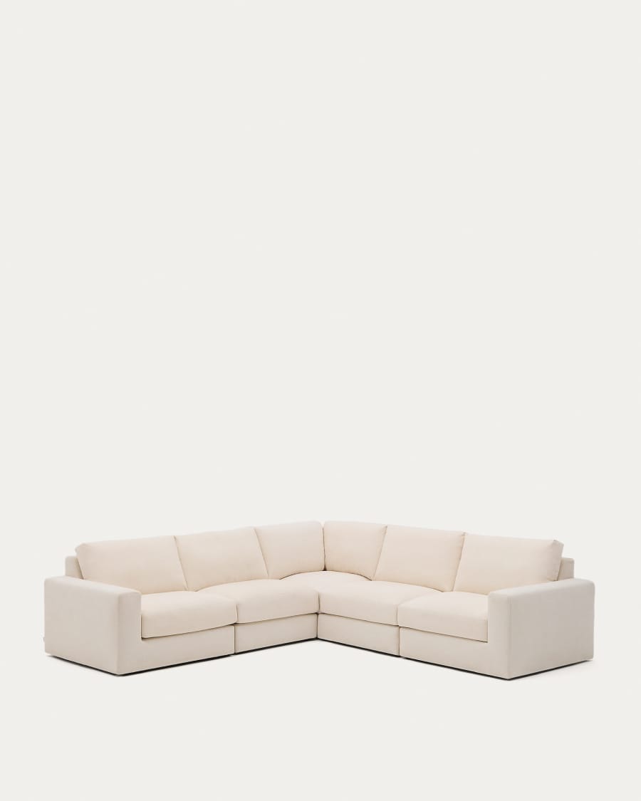 Alea removable cover modular sofa 5-seater in chenille 310 x 310 cm