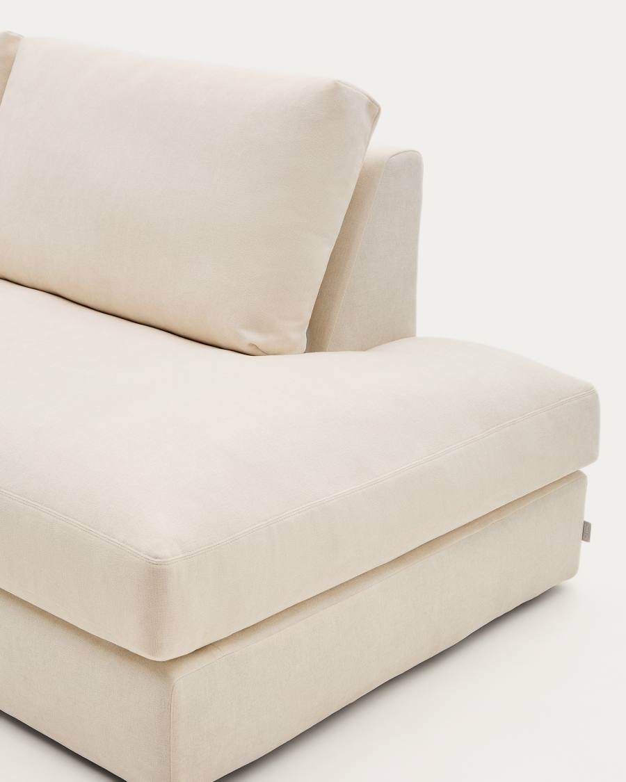 Alea removable cover modular sofa 5-seater in natural chenille left chaise longue 340 cm