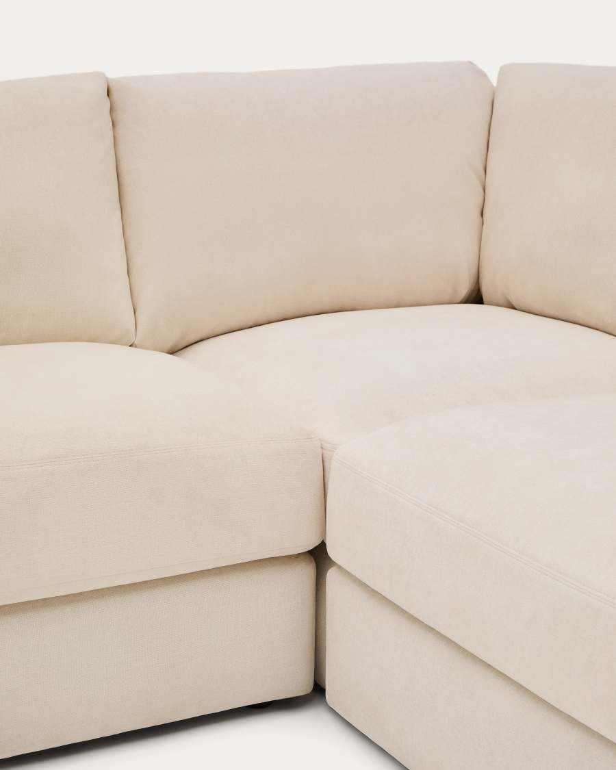 Alea removable cover modular sofa 5-seater in chenille 310 x 310 cm