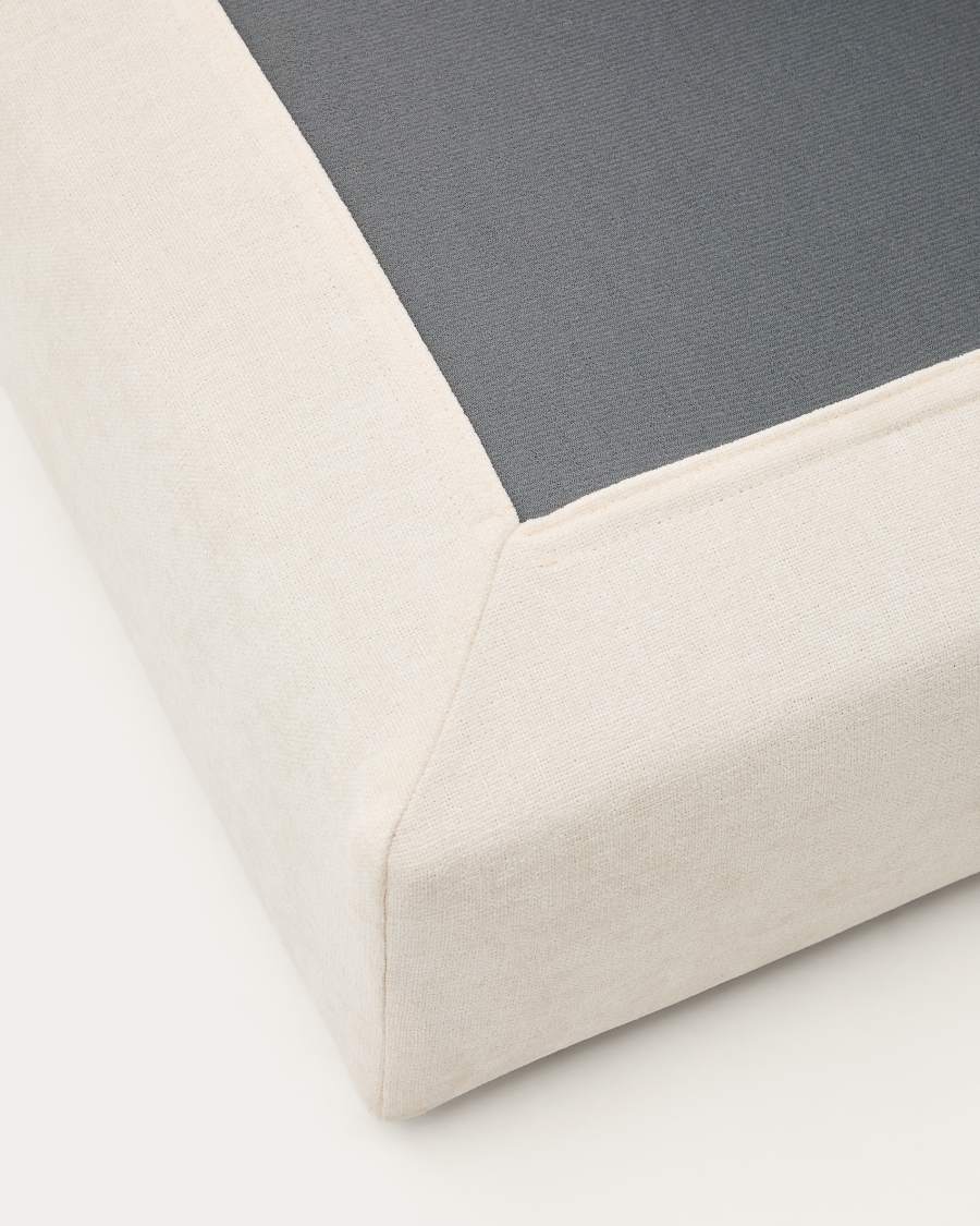 Alea removable cover footrest in natural chenille 90 x 90 cm