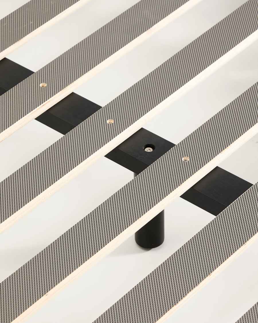 Norlen bed base in walnut veneer with dark finish for 160 x 200cm mattress FSC Mix Credit