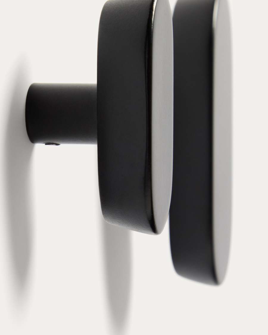 Arely set of 2 solid beech wood hangers with black lacquer finish 6.5 cm/10 cm