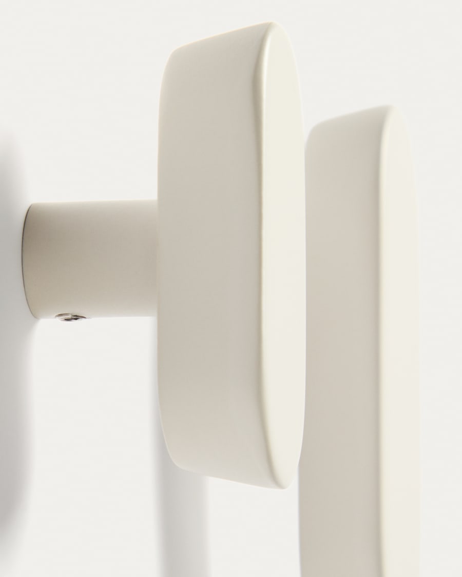 Arely set of 2 solid beech wood hangers with beige lacquer finish 6.5 cm/10 cm