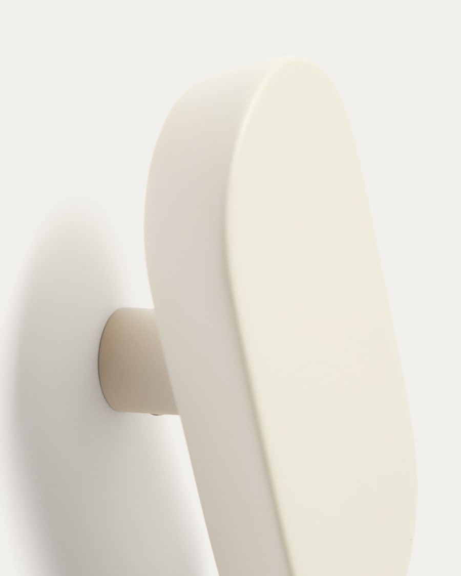 Arely set of 2 solid beech wood hangers with beige lacquer finish 6.5 cm/10 cm