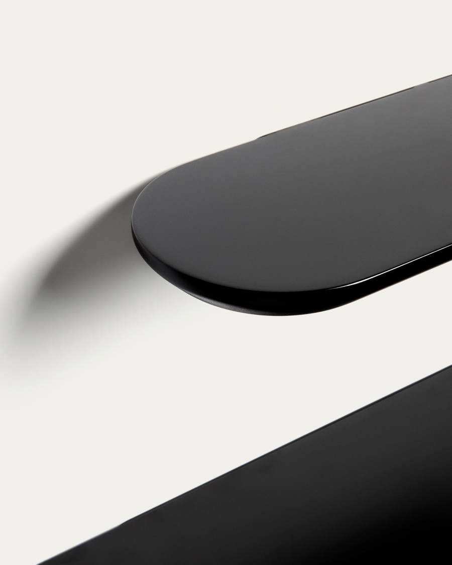 Set Arely di 2 mensole in MDF con finitura laccata nera 35 cm/55 cm