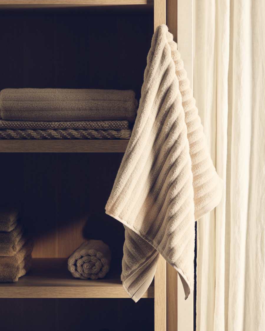 Navira 100% cotton beige face towel 30 x 50cm