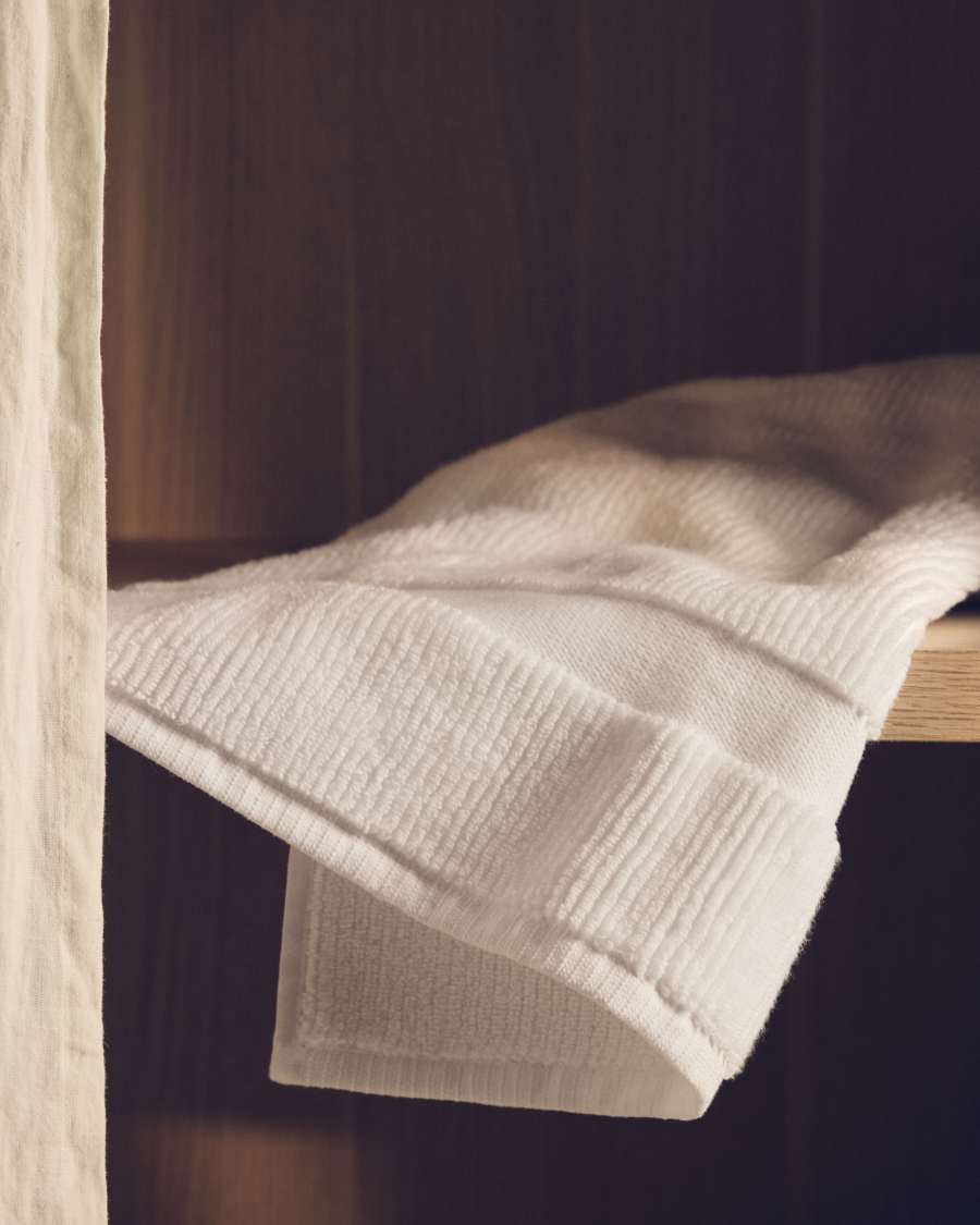 Olvira toilethanddoek van 100% wit katoen in jacquard 30 x 50 cm