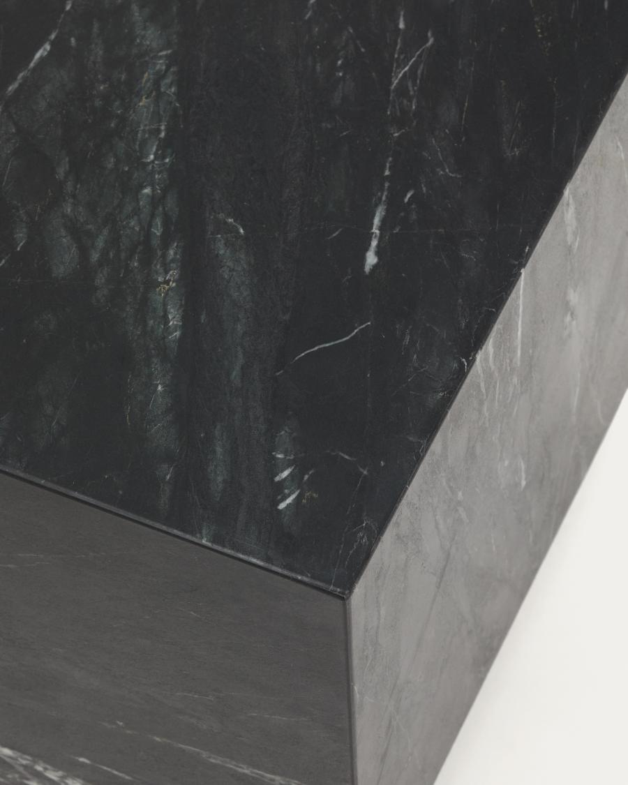 Table auxiliaire Sorein en marbre noir 40 x 40 cm