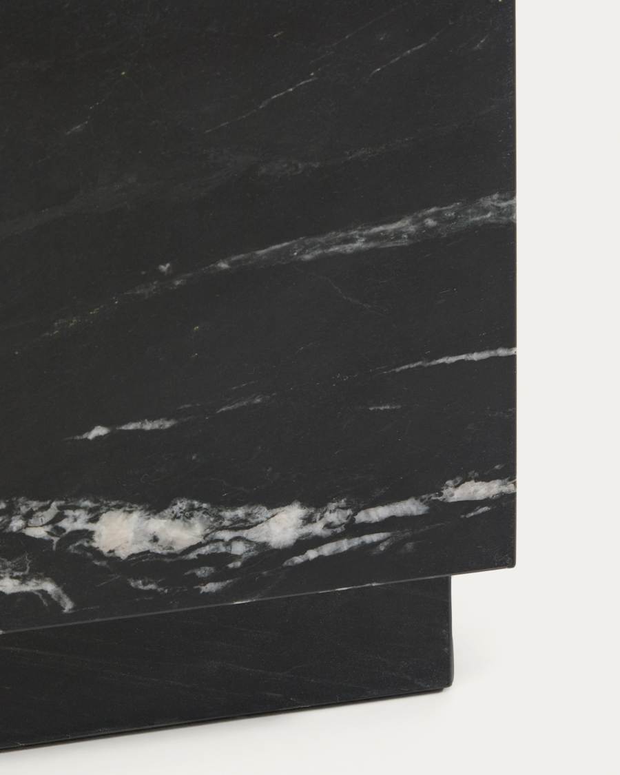 Table auxiliaire Sorein en marbre noir 40 x 40 cm