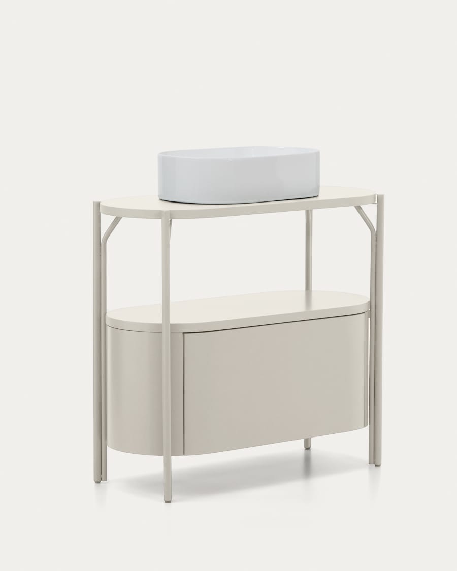 Arely badkamermeubel met stalen structuur en wit gelakt MDF 90 x 40 cm