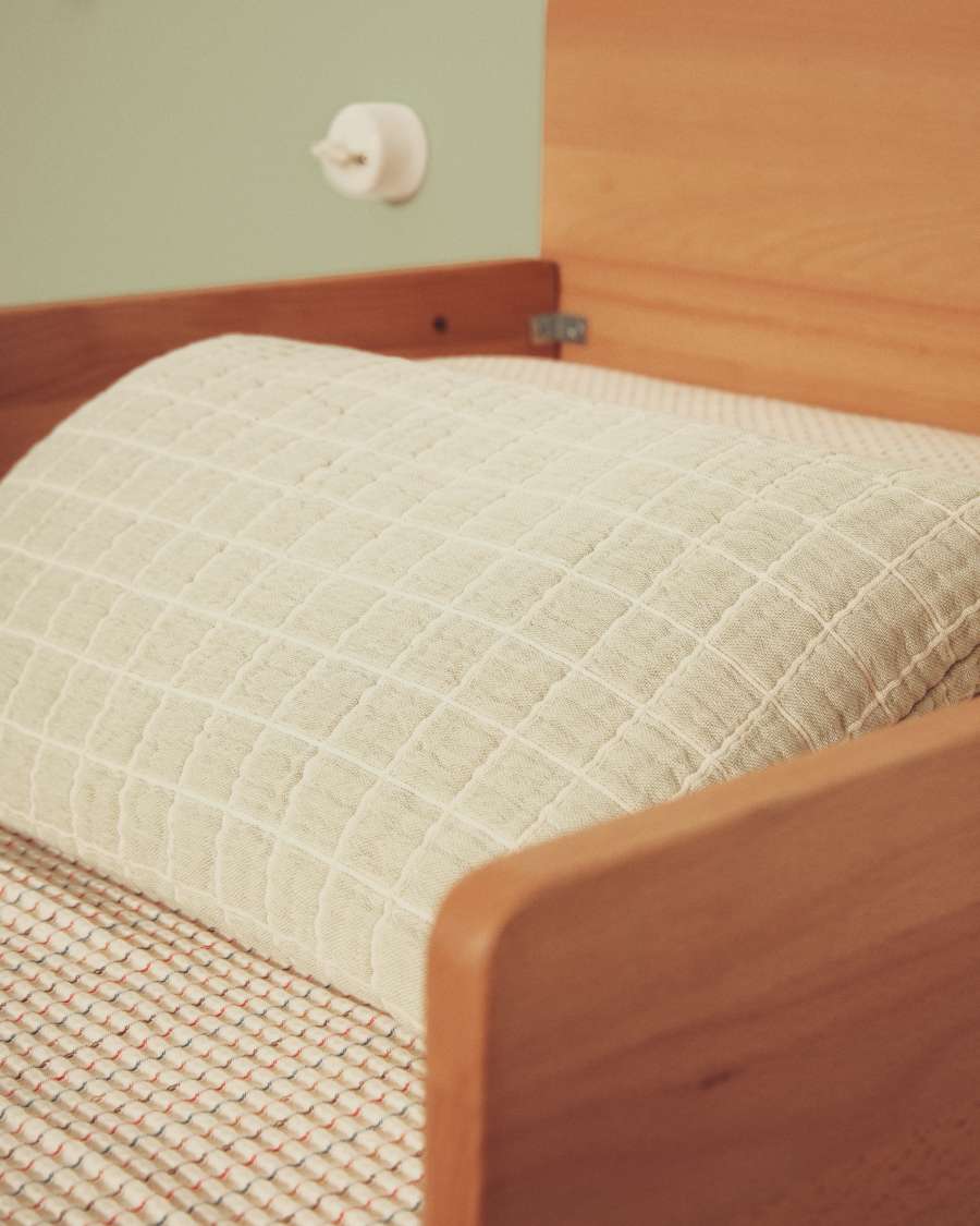 Tivaro set of 2 100% cotton jacquard cushion covers in a light green checkered design 30 x 50 cm