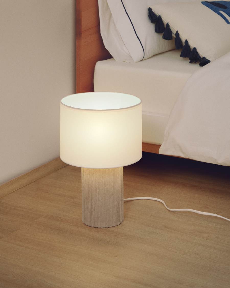 Bianella corduroy table lamp in beige