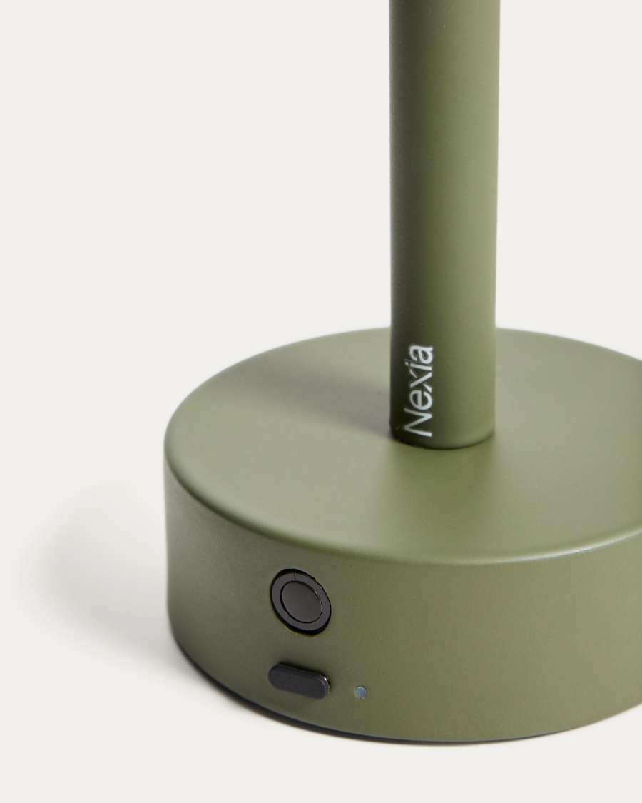 Lampada da tavolo portatile Bow in alluminio verde