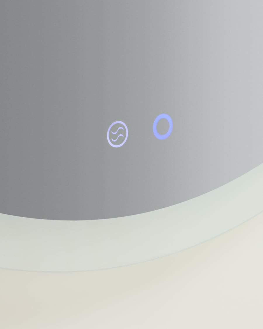 Miroir rond Mervi pour salle de bains avec éclairage LED et traitement antibuée Ø 60 cm