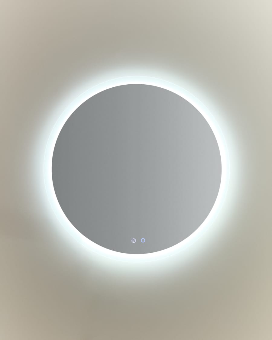 Specchio da bagno rotondo Mervi con luce LED e antiappannamento Ø 80 cm