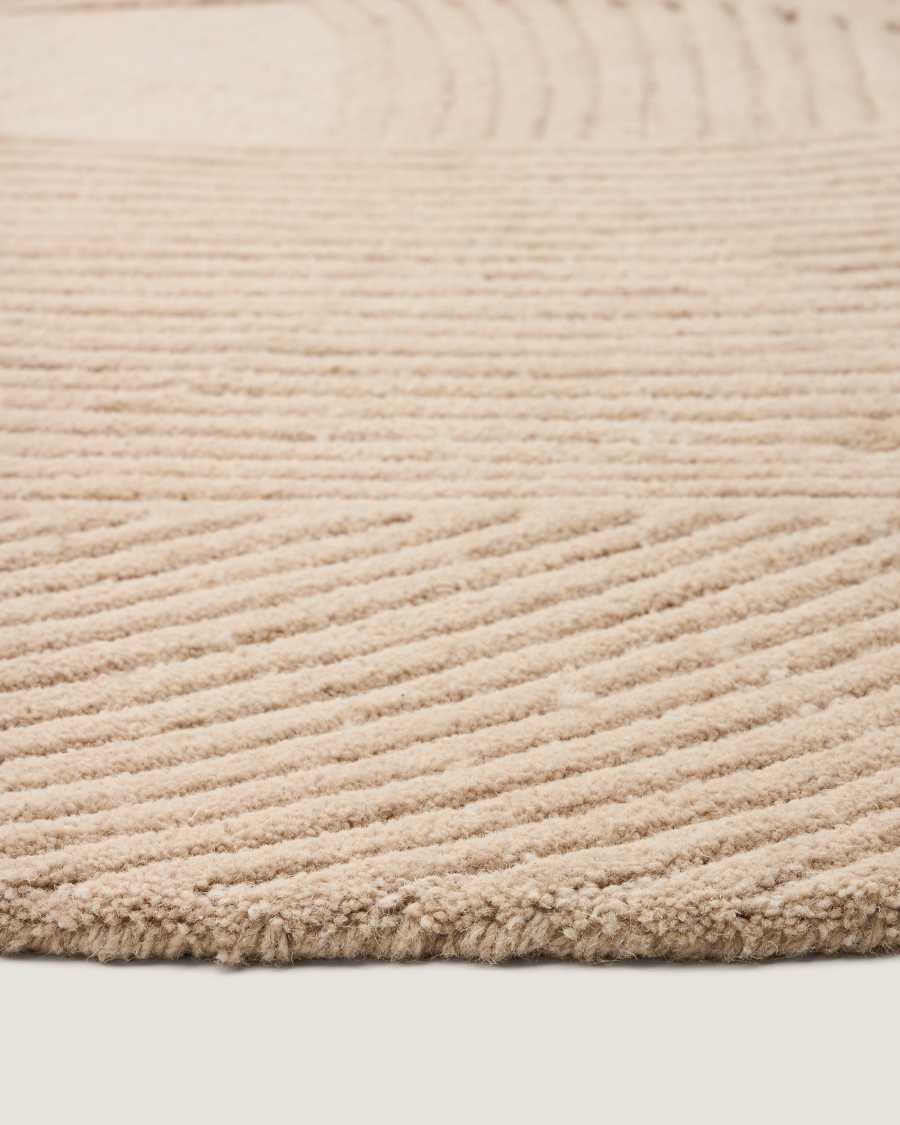 Tappeto Domm di lana beige 160 x 230 cm