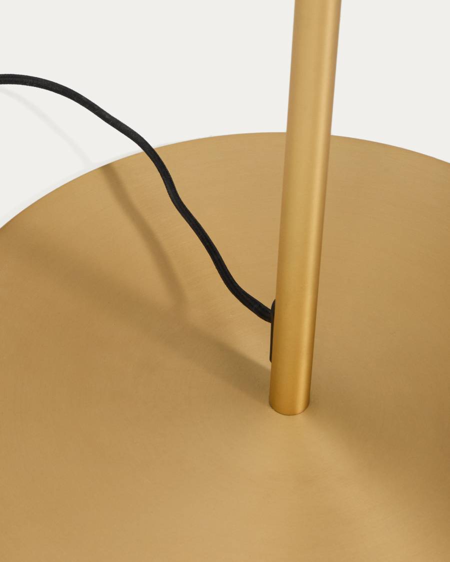 Brisia metal floor lamp with brushed brass finish and 1 frosted glass ball Ø30cm