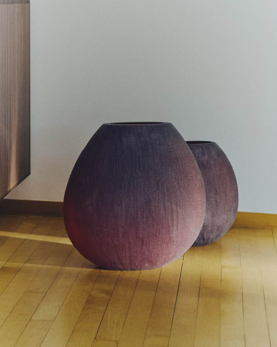 Vaso Rovena in vetro bordeaux 43,5 cm