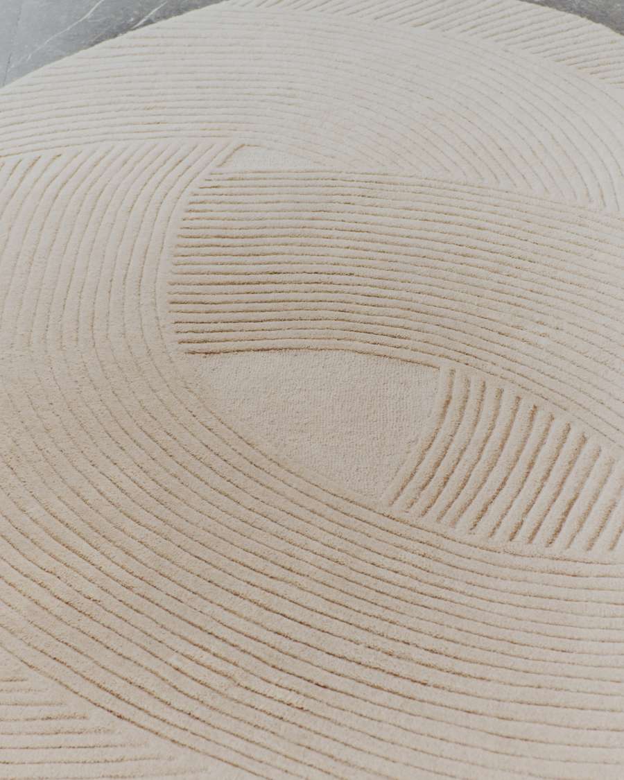 Tappeto Domm di lana beige 160 x 230 cm