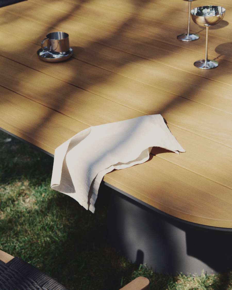 Aldine set of 2 cotton and linen napkins in stone grey