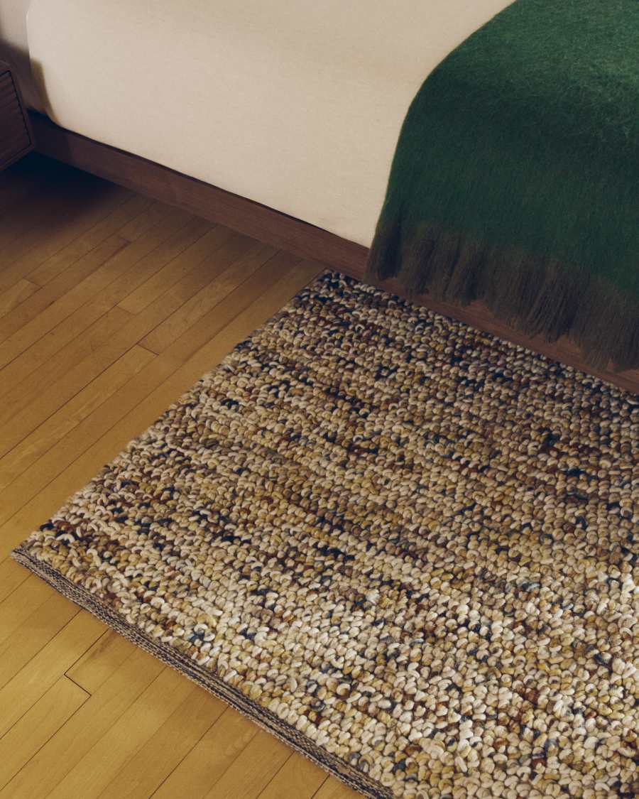 Tapis Elanis en laine bouclette multicolore 160 x 230 cm