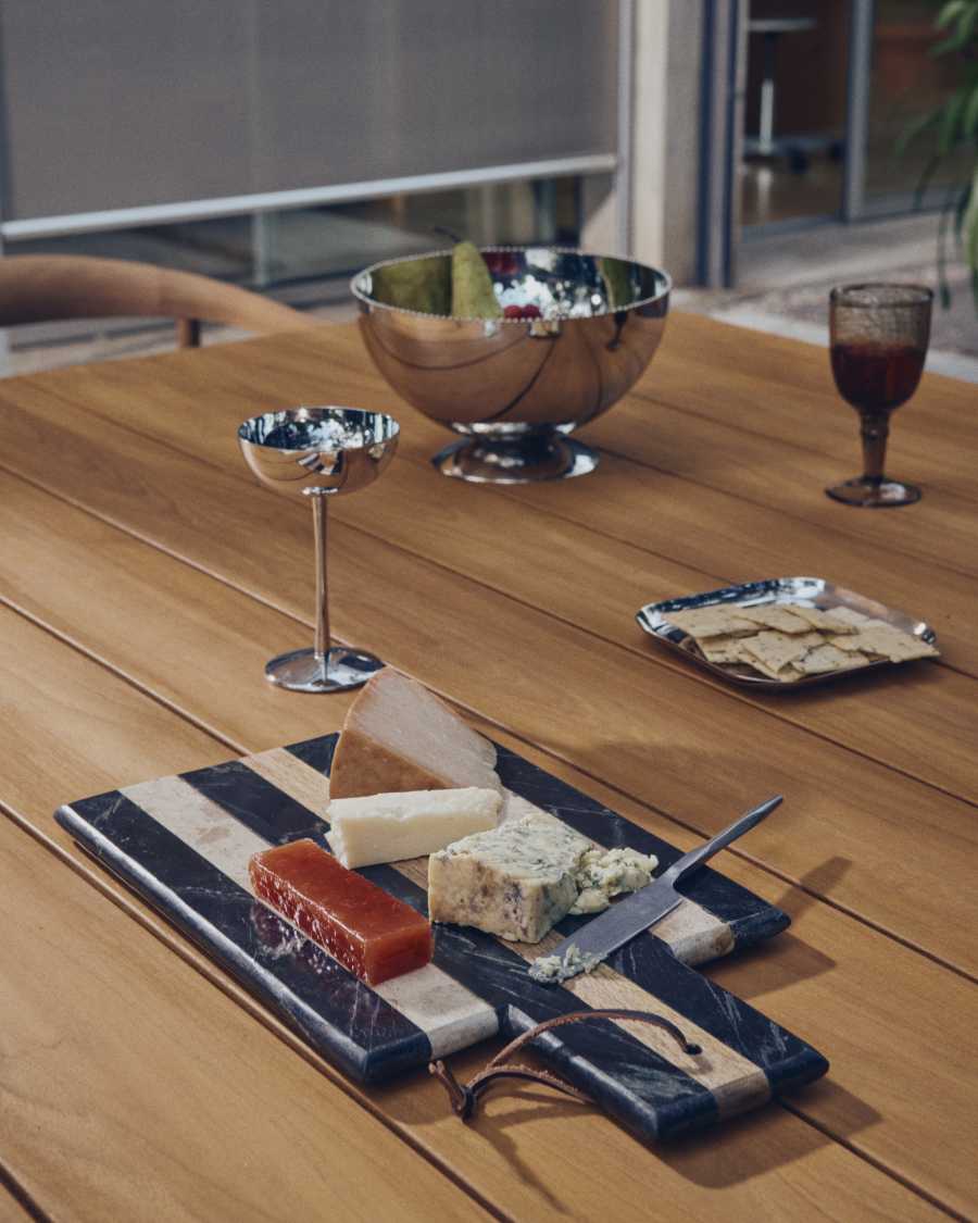 Surne serving board in black, brown and beige marble 30 x 23 cm