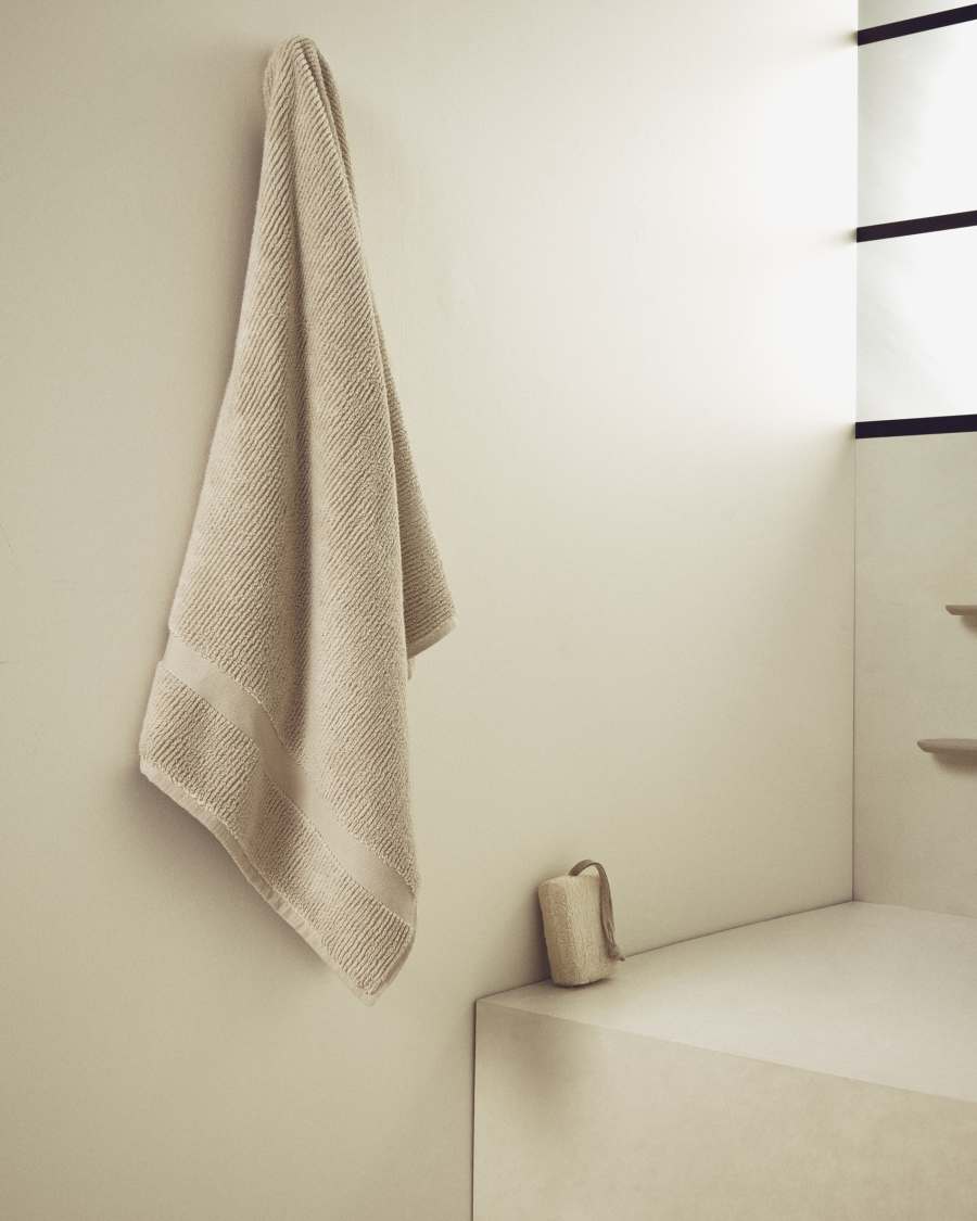 Tovallola de bany Olvira 100% cotó jacquard beix 70x140 cm