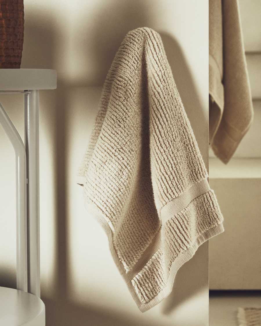 Tovallola de mà Olvira 100% cotó jacquard beix 50x90 cm