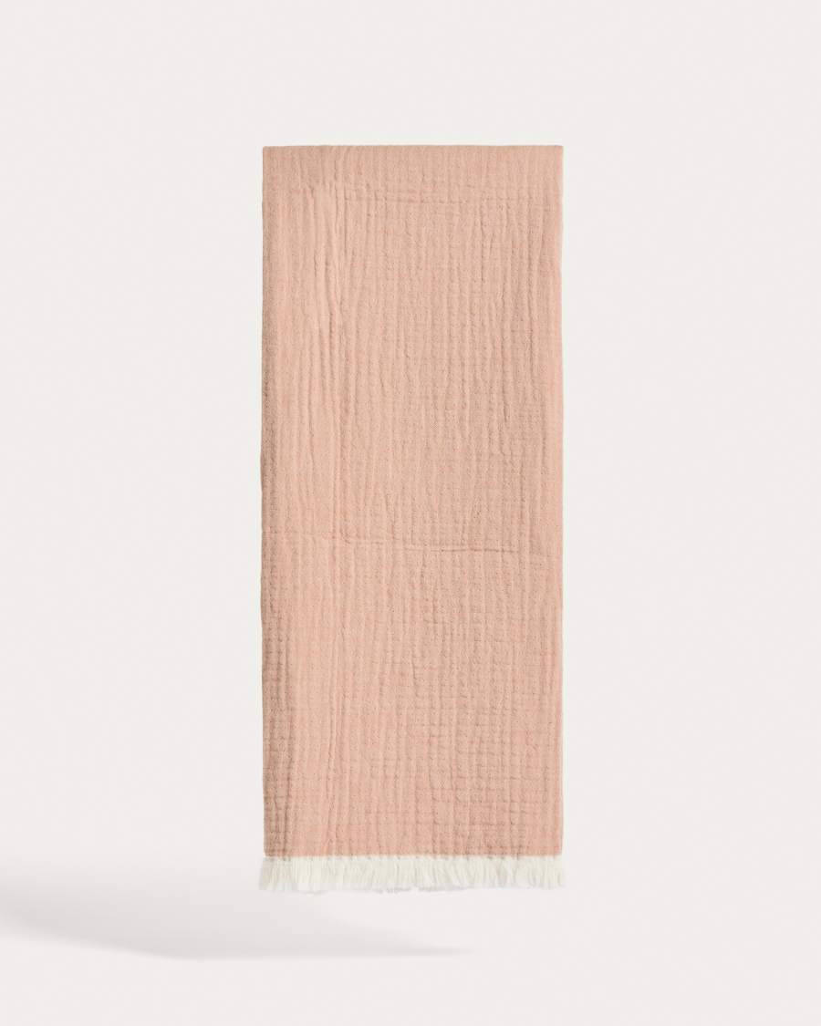 Nafine 100% cotton muslin blanket with two-toned fringe 130 x 170 cm
