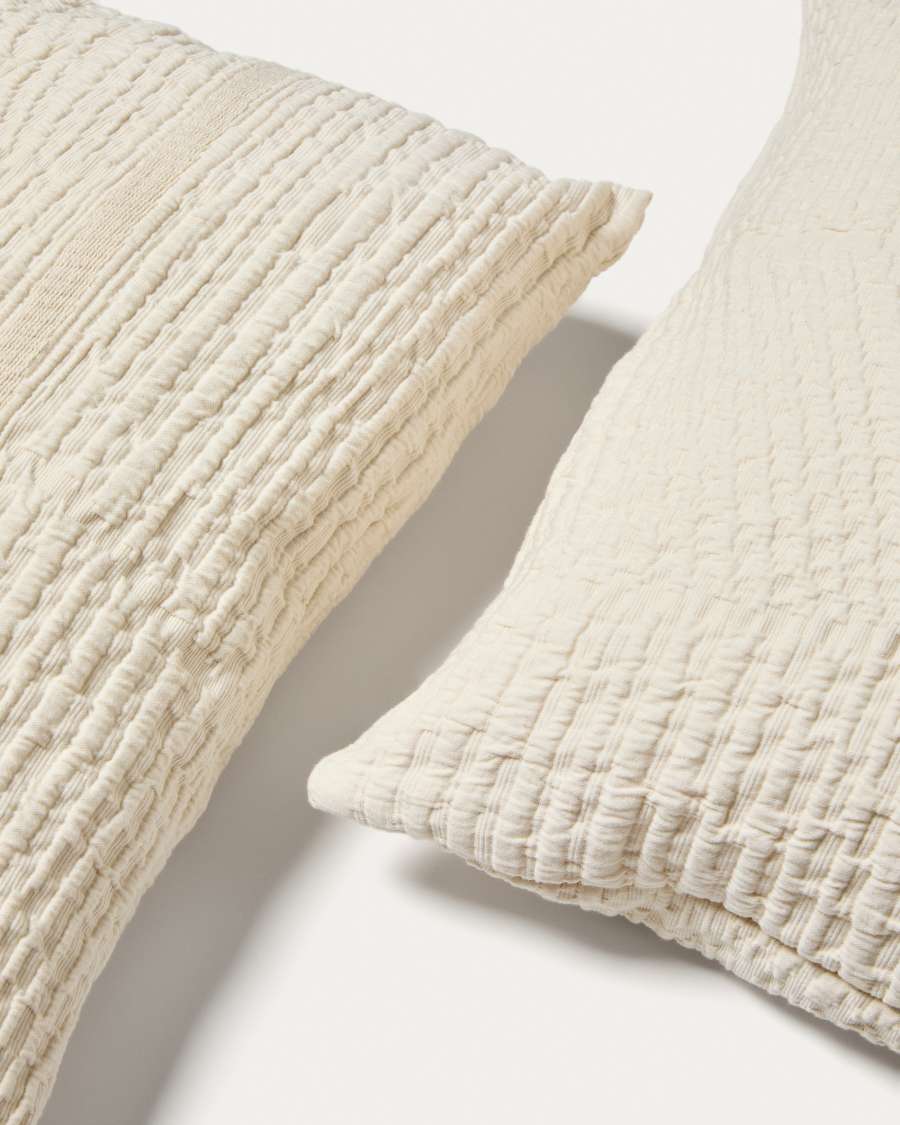 Raylo set of 2 100% cotton cushion covers with structure and stripes 50 x 50 cm