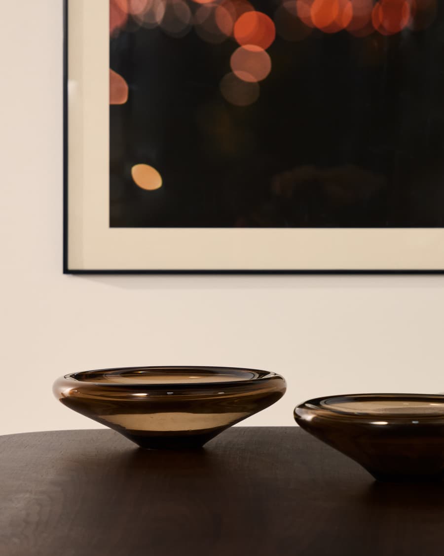 Zolira brown glass centerpiece Ø 27 cm