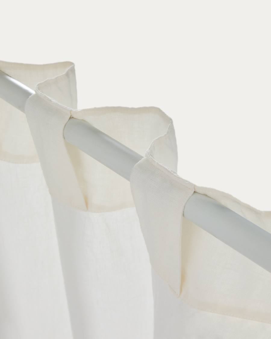 Nolira ecru cotton and linen curtain 140 x 270cm