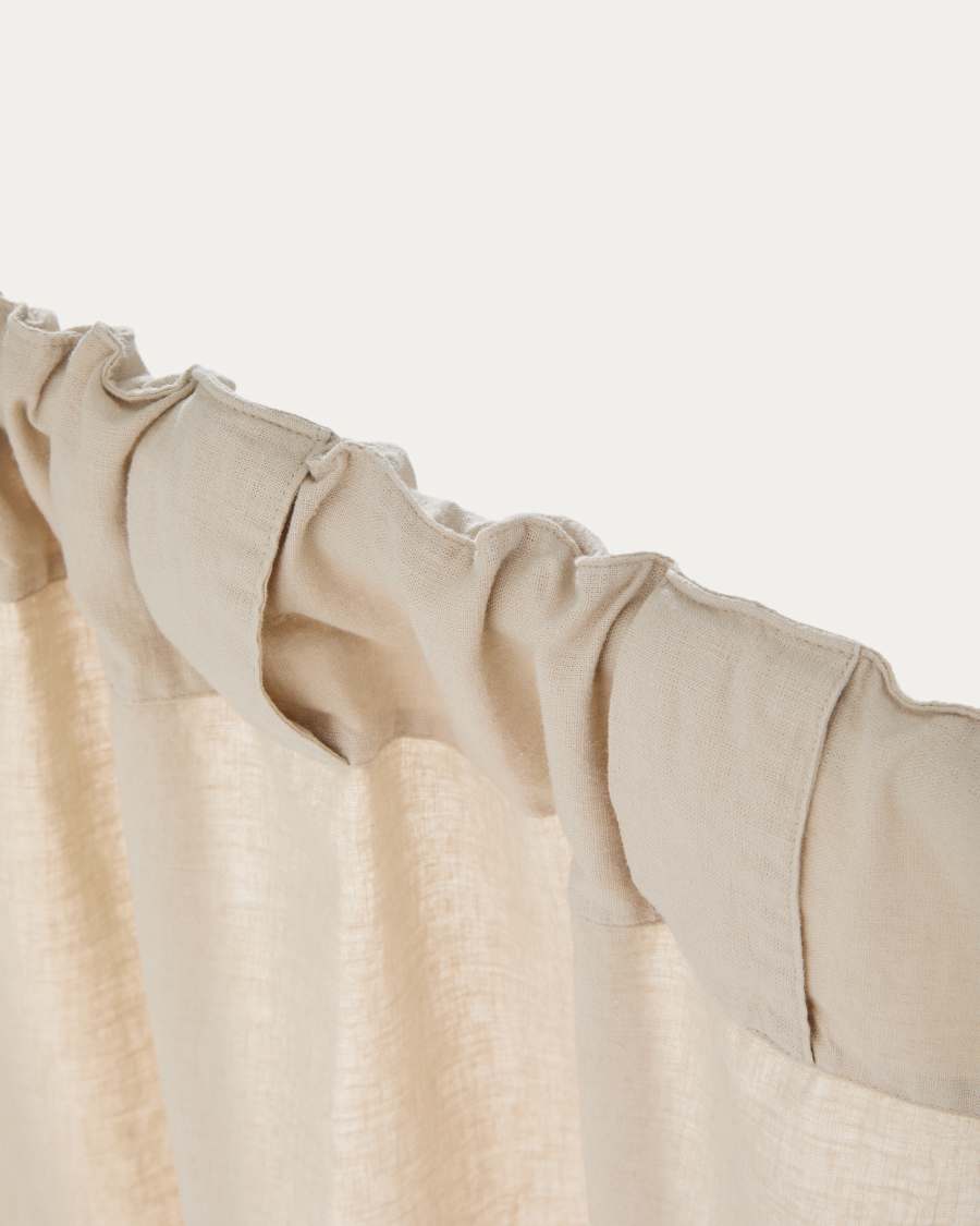 Nolira stone grey cotton and linen curtain 140 x 270cm