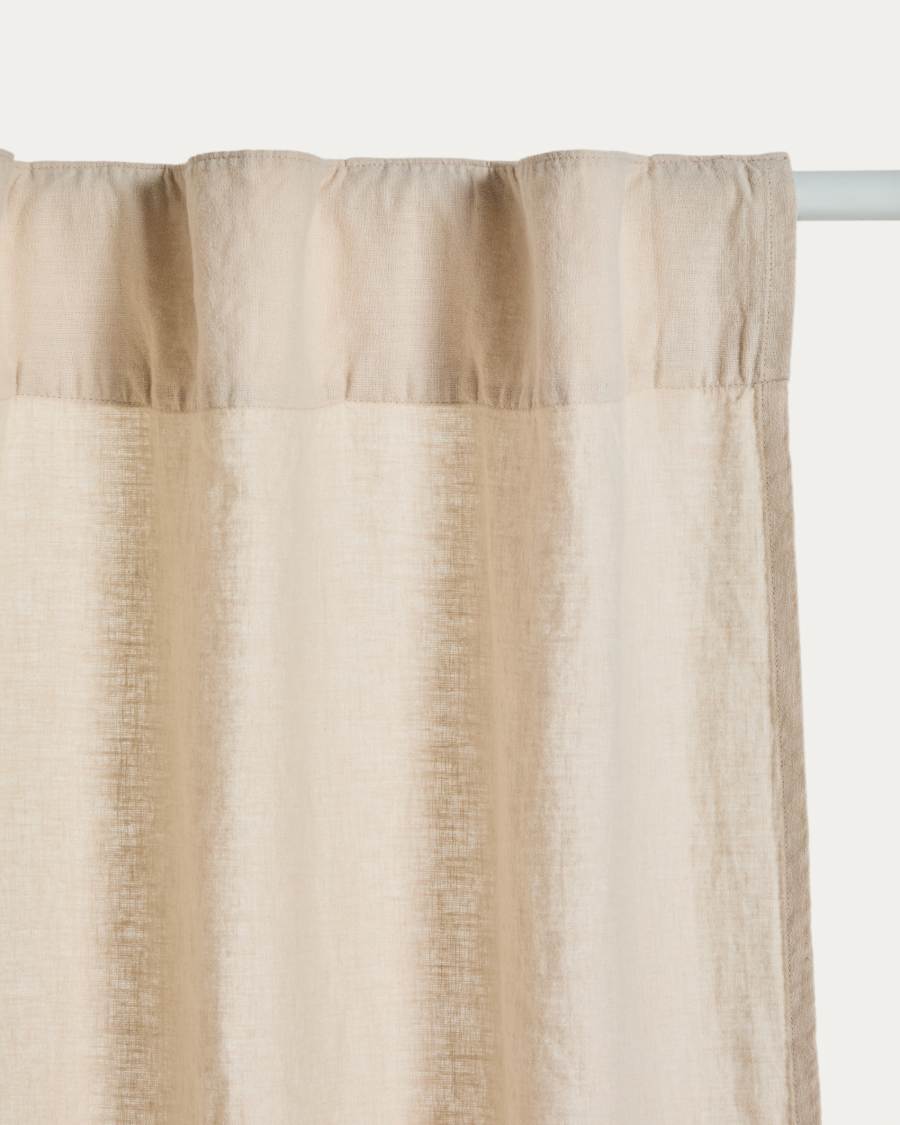 Nolira stone grey cotton and linen curtain 140 x 270cm