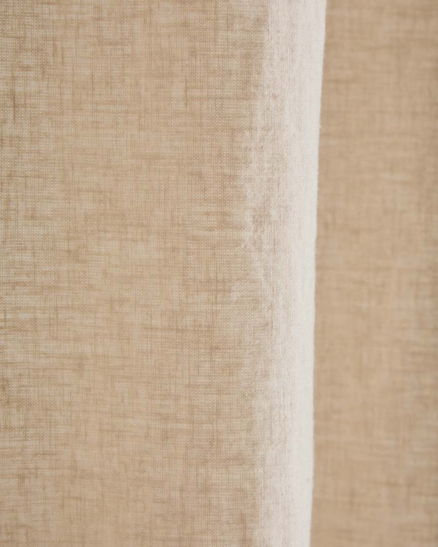 Nolira stone grey cotton and linen curtain 140 x 270cm