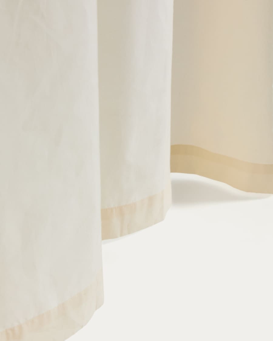 Rideau Zelda 100 % coton blanc et rubans multicolores 135 x 270 cm