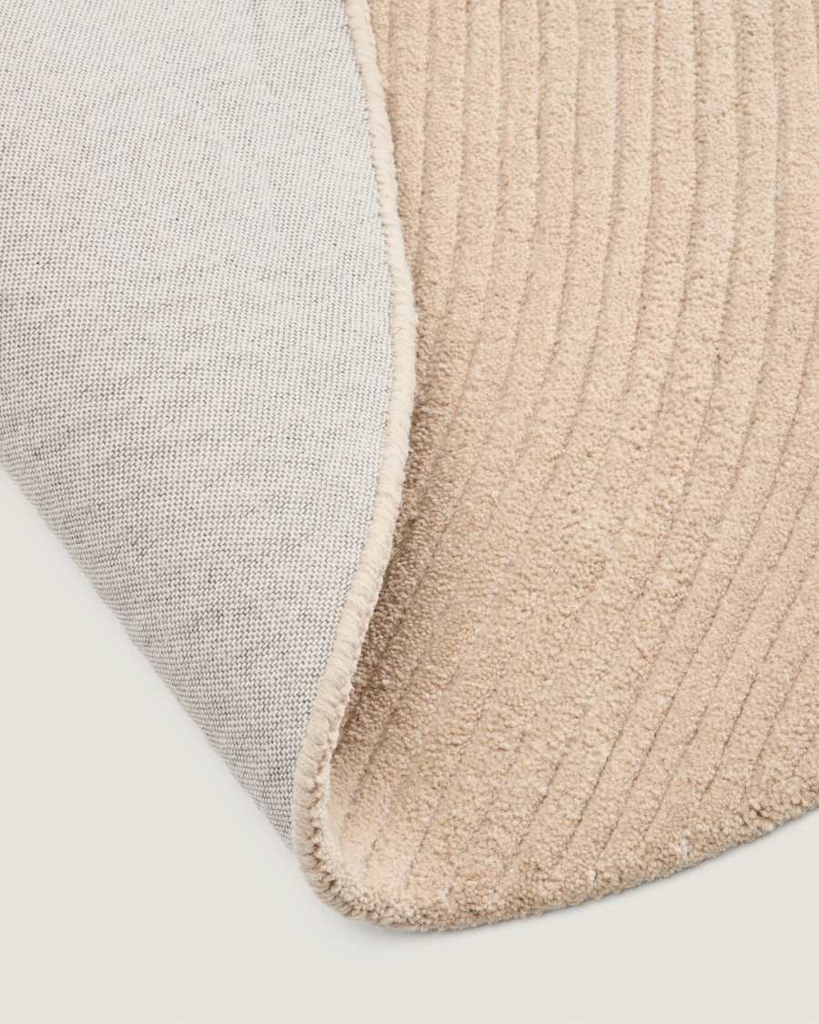 Domm beige wool rug, Ø 200 cm